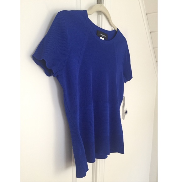 🚫SOLD NWT Jones New York Jewel Tone Blue Top PM - Picture 2 of 8